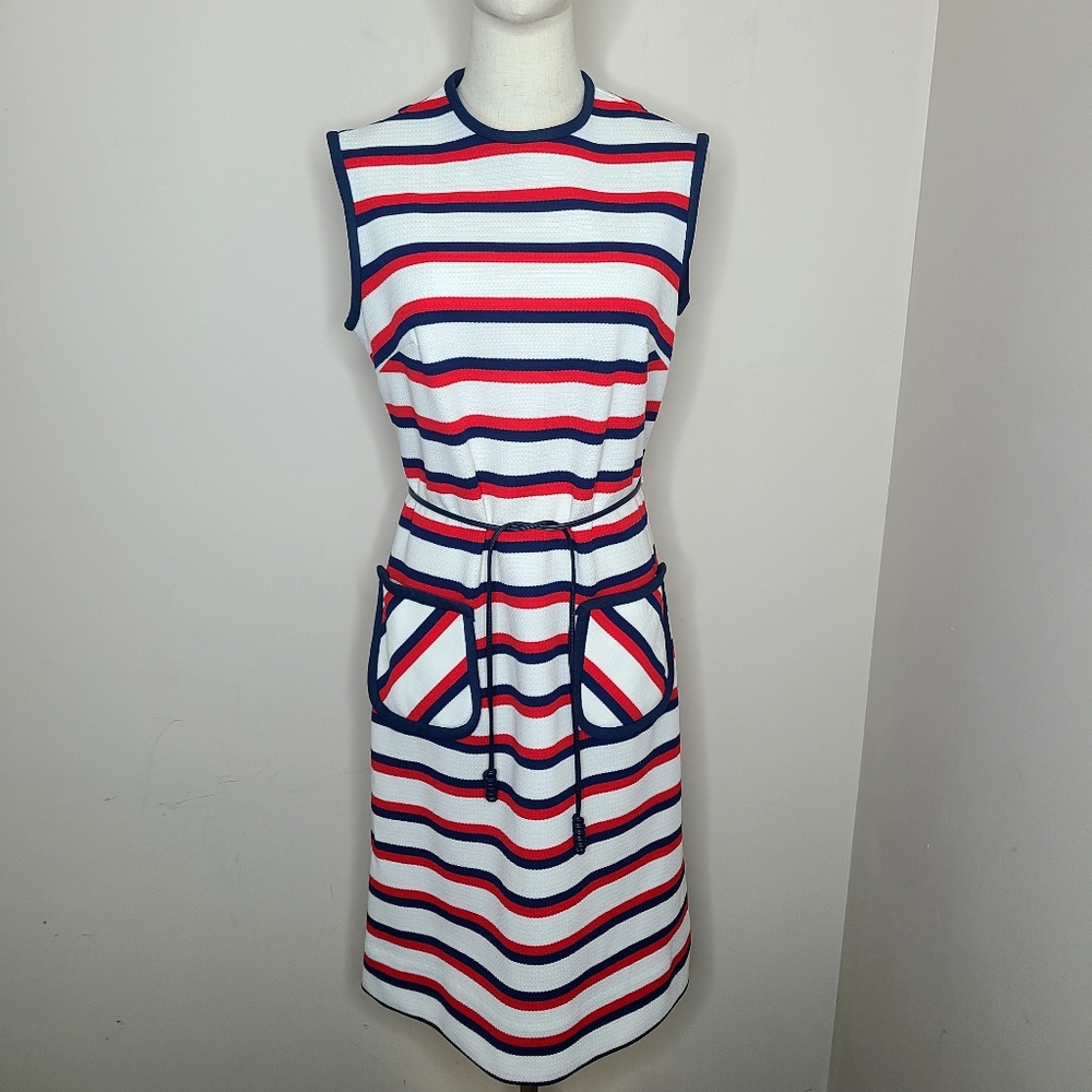 Vintage Henry Lee 1960s Mod Striped Shift‎ Dress